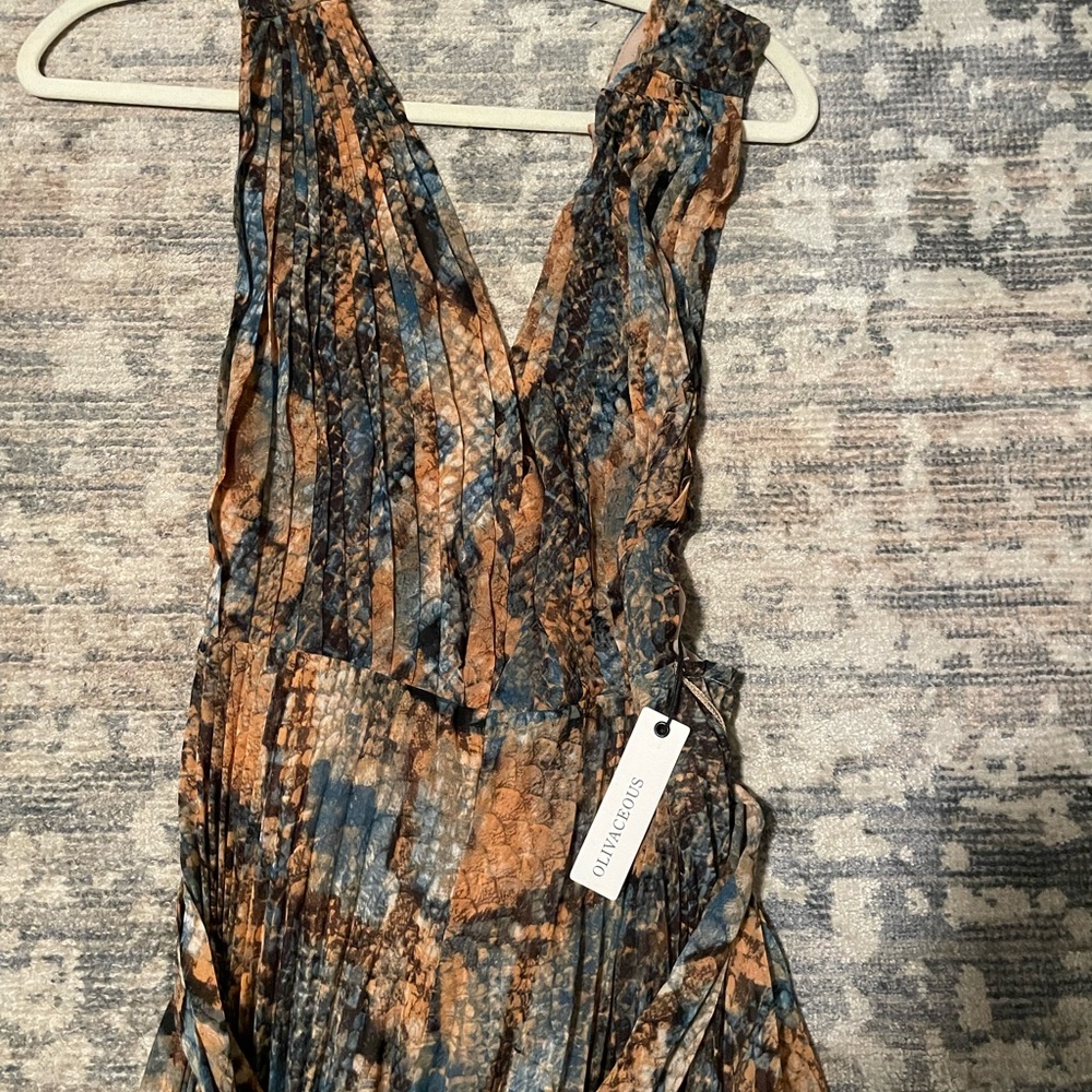 NWT Olivaceous Snake Skin Jumpsuit